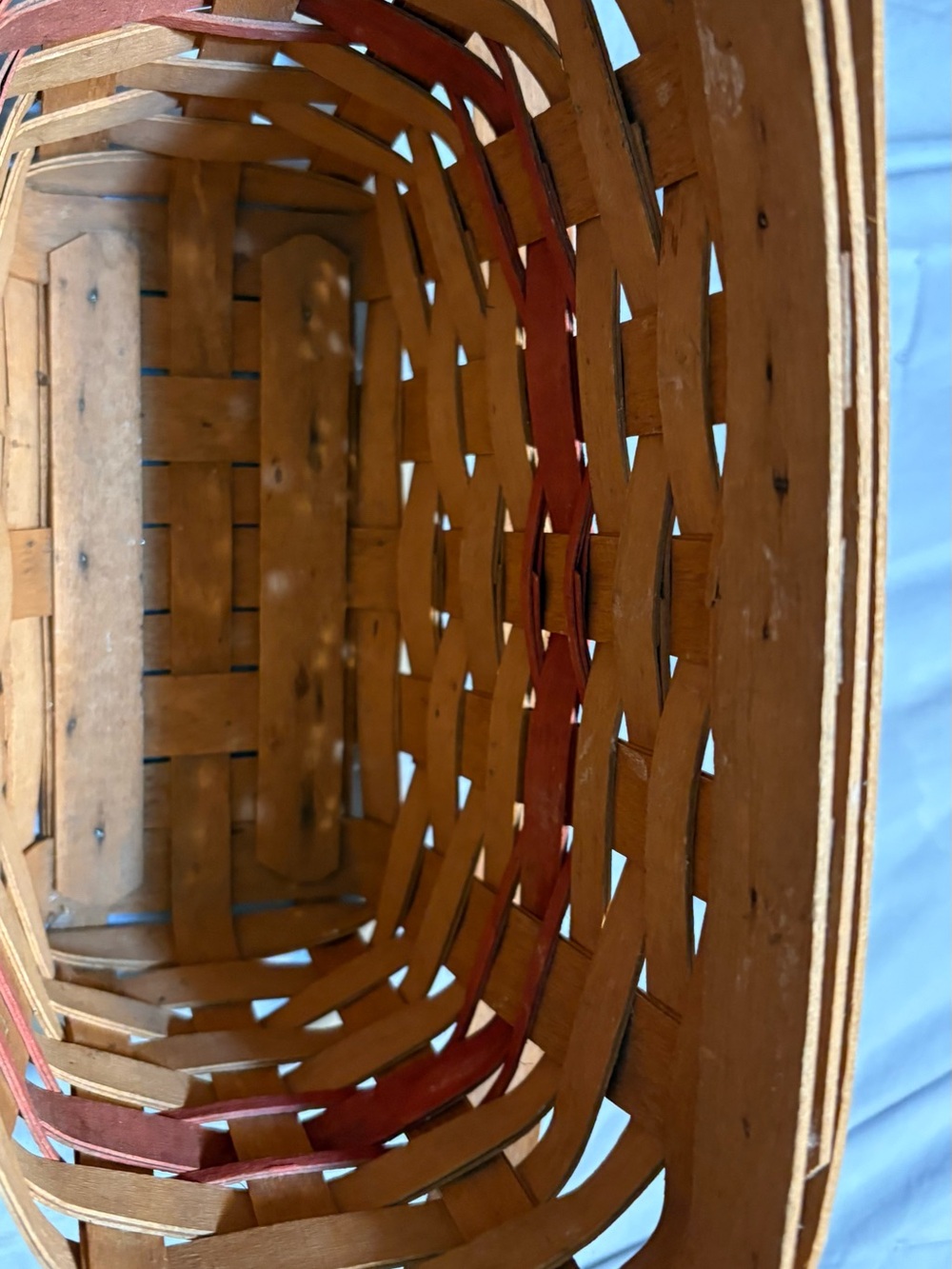 Longaberger Brown and Red Handwoven Storage Basket